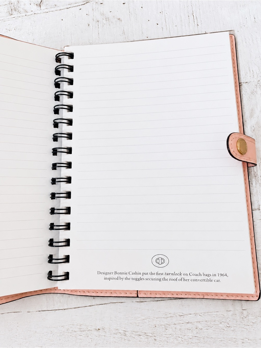 Coach Signature Pastel Pink Spiral Notebook Planner - Picture 5 of 5